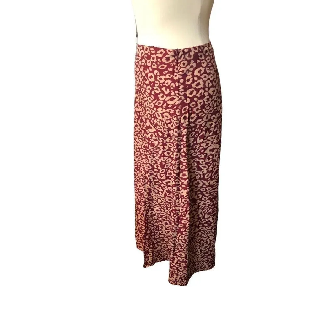 SHEIN Vacay animal print cheetah  Print Split Thigh Skirt